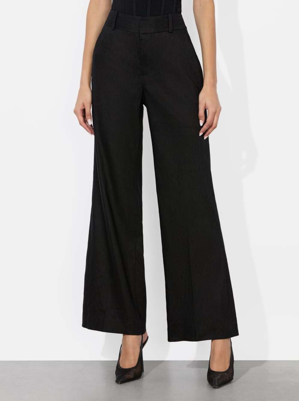 NEW NWT Alice + Olivia High Waist Wide Leg Pants Black Size 8